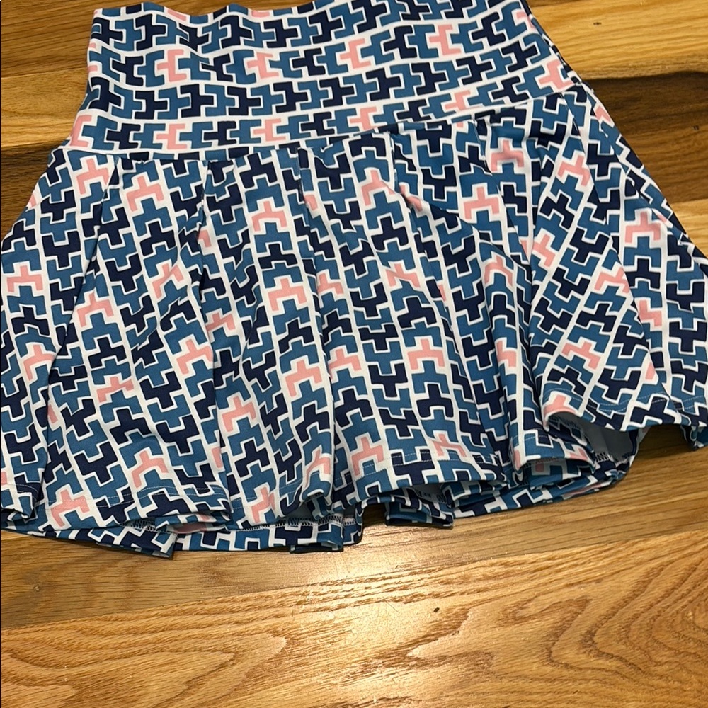 Lilly Pulitzer Blue and White Mini Skater Skirt